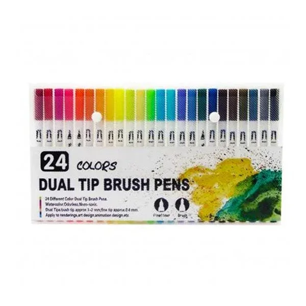 Foska Marker tip pensulă, 24 culori
