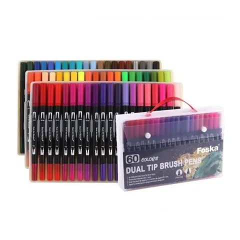 Foska Marker tip pensulă, 60 de culori
