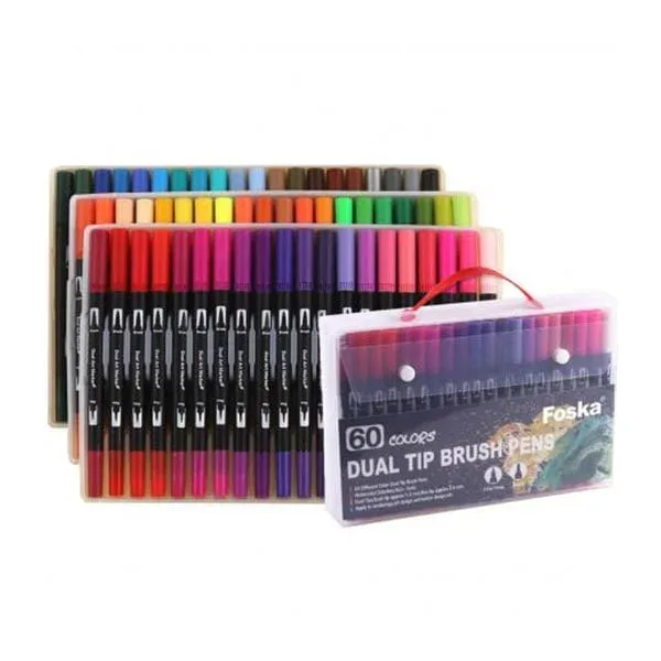 Foska Marker tip pensulă, 60 de culori
