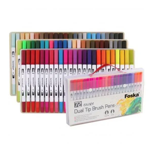 Foska Marker tip pensulă, 72 culori