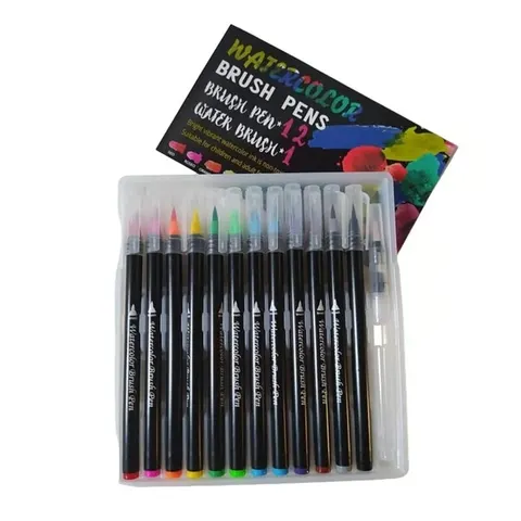 Foska Brush Marker, 12 culori