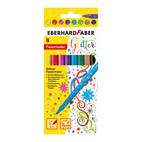 Carioci Eberhard Faber, glitter, 8 culori
