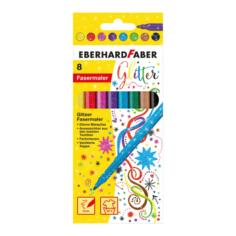 Carioci Eberhard Faber, glitter, 8 culori