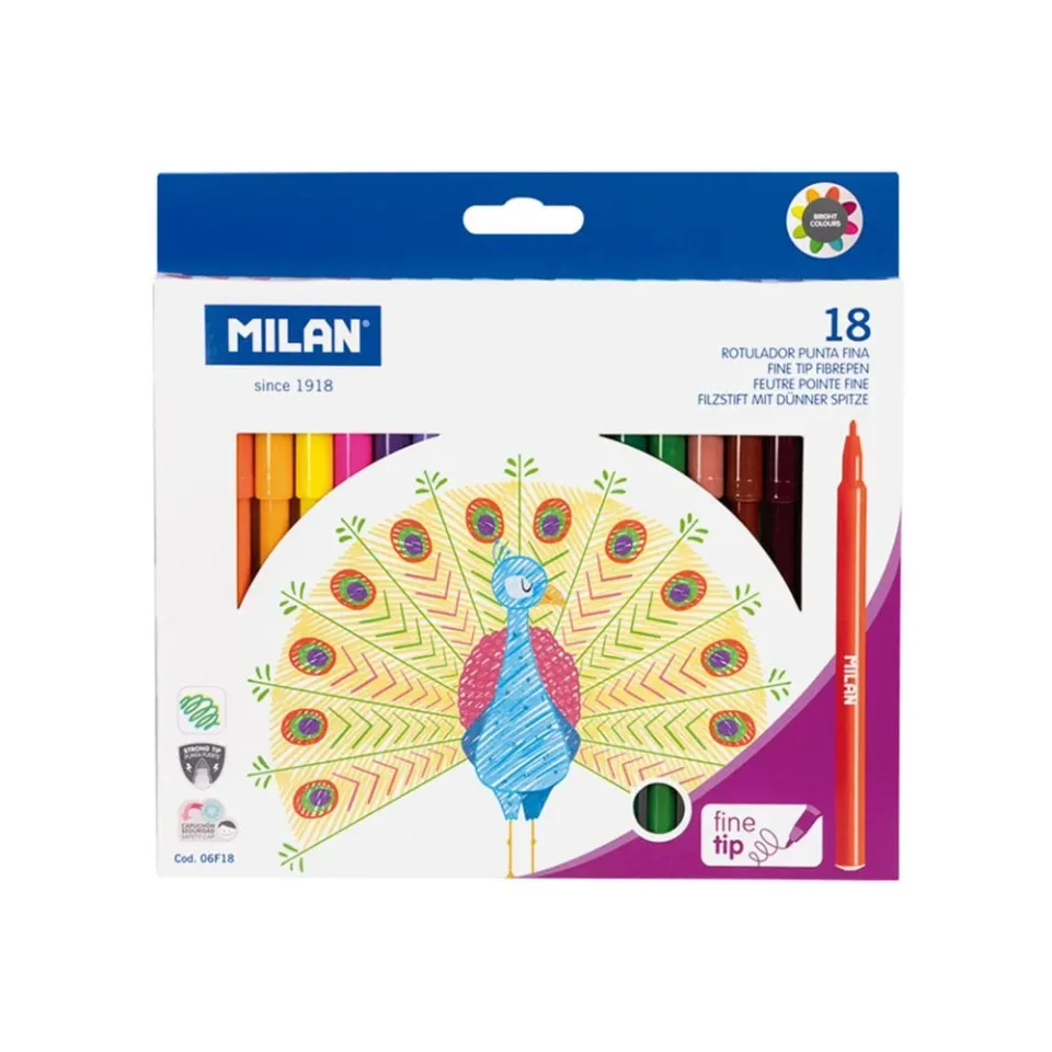 Carioci Milan cu vârf subțire, 18 culori