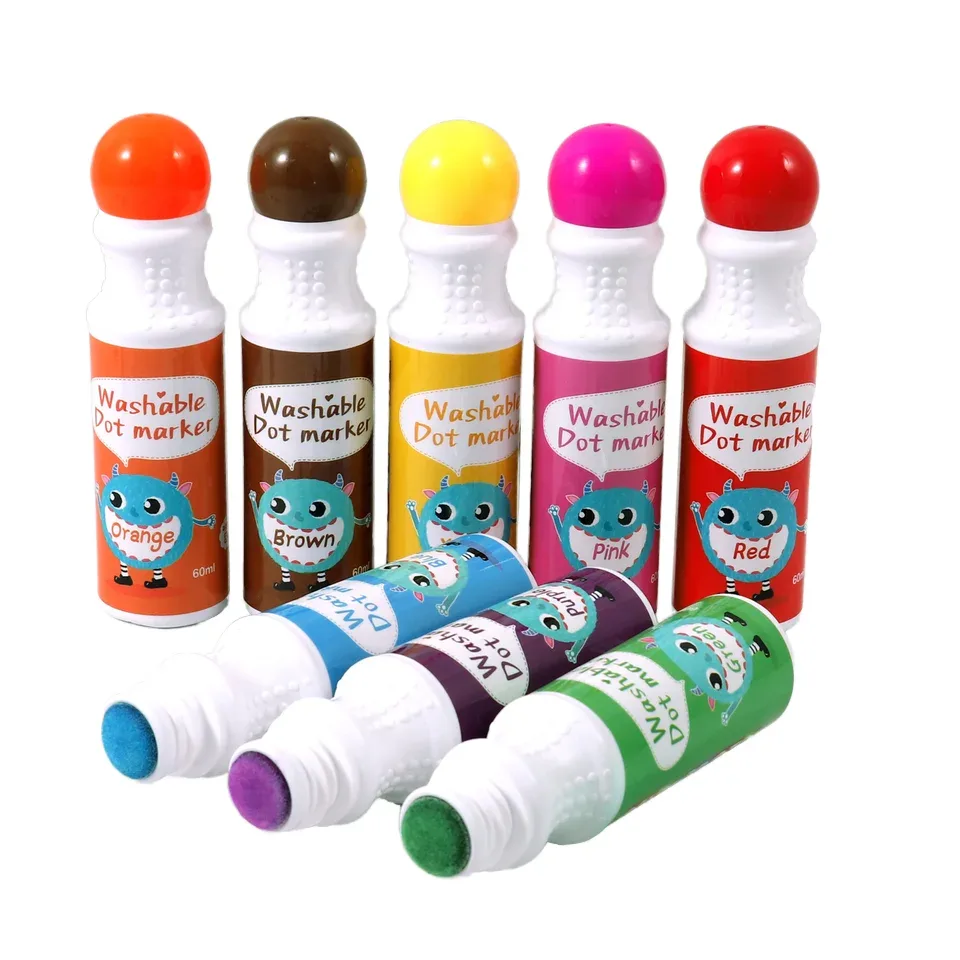 Marker Foska cu vârf lavabil Dot, 8 culori