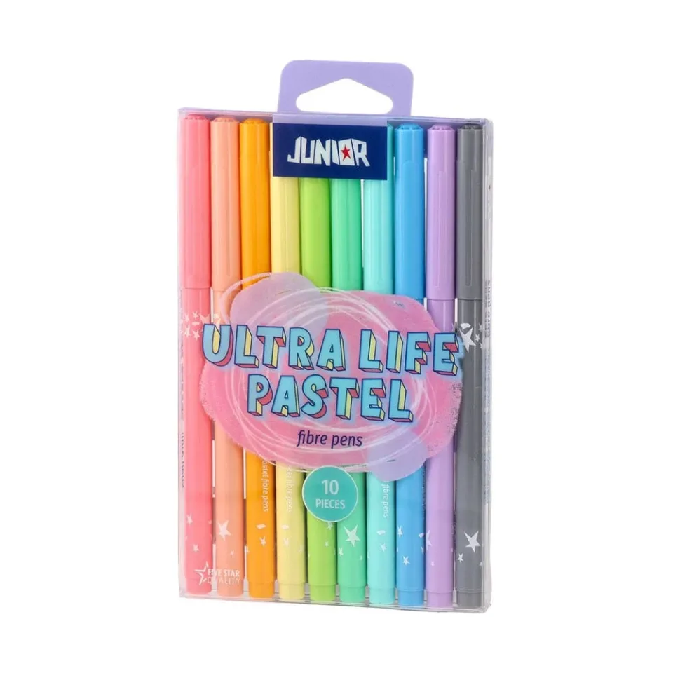 Markeri Junior Ultra Life, rezistenți, 10 culori pastelate