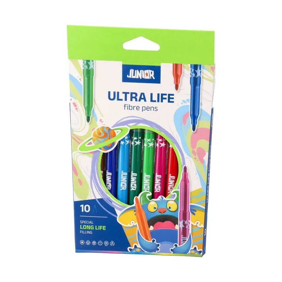 Markere Junior Ultra Life, rezistente, 10 culori