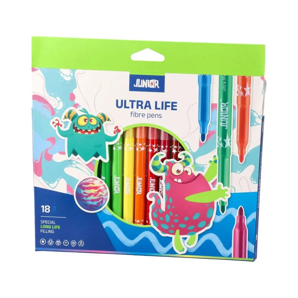Markere Junior Ultra Life, durabile, 18 culori