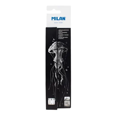 Set creioane pentru desen Milan, 4 mm, 3 bucăți, albe