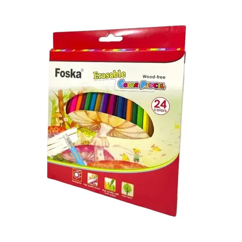 Foska Creioane hexagonale, cu ștergere, 24 de culori