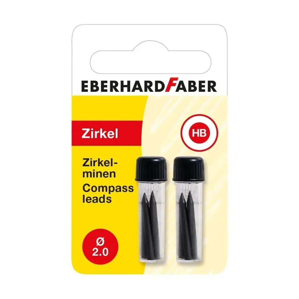Mine Eberhard Faber Mini, pentru compas, 2 mm, 2x4 bucăți