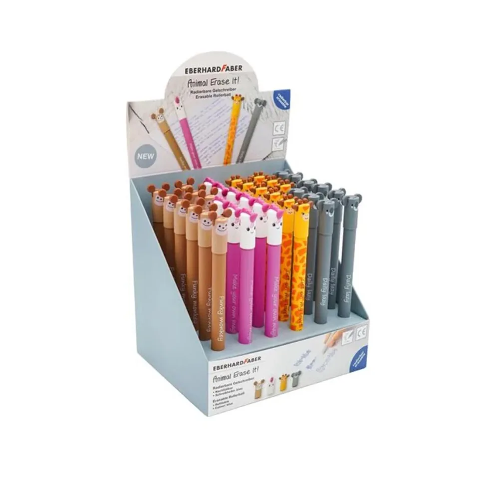 Eberhard Faber Gel roller Animal, erasabil, 0.7 mm, 36 buc în display
