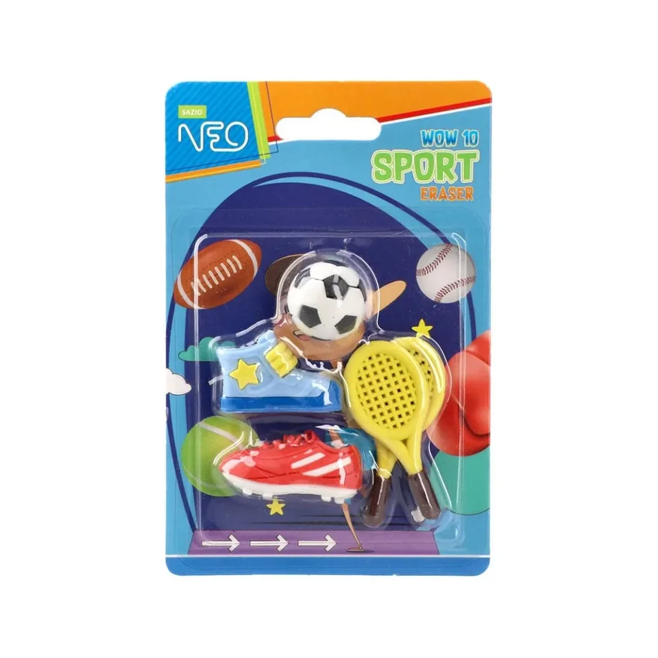 Radiera Sazio Wow10 pentru creion, accesorii sportive, 4 buc.