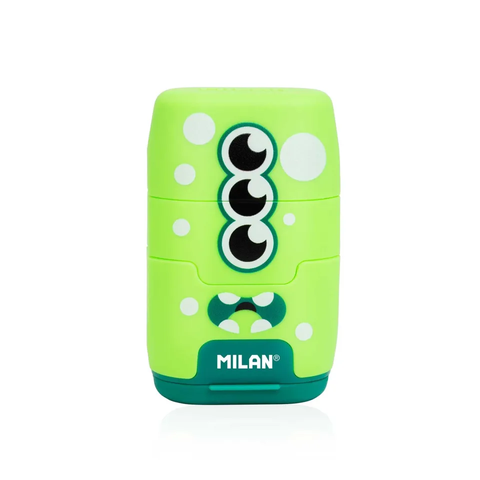 Milan Ascuțitoare Compact Aliens, dublă, cu radieră, culori asortate