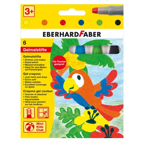 Pasteluri gel Eberhard Faber, cu suport, 6 culori