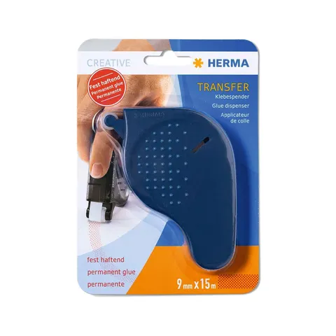 Herma Dispenser cu adeziv Transfer, permanent, 9 mm x 15 m, albastru