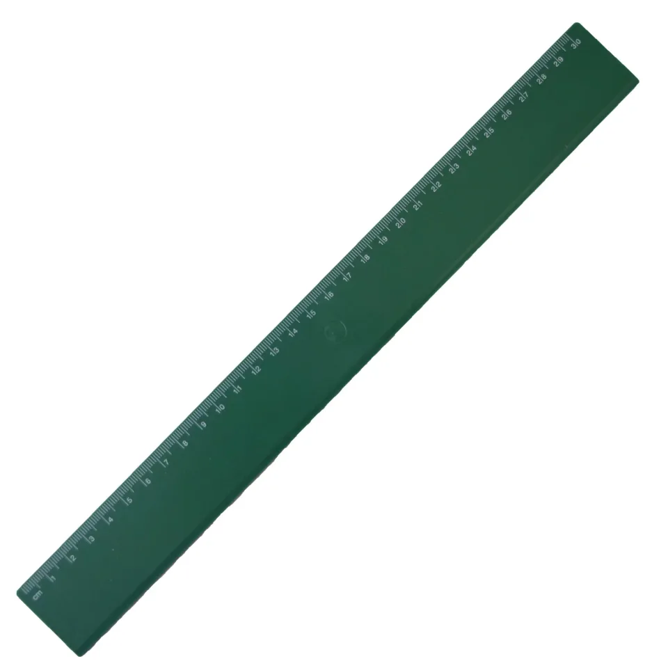 Riglă, 30 cm, plastic, verde, 100 buc
