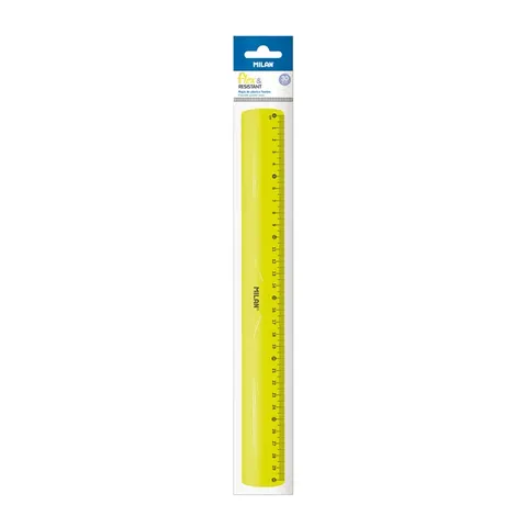 Milan Riglă Acid Flex & Resistant, 30 cm, galbenă