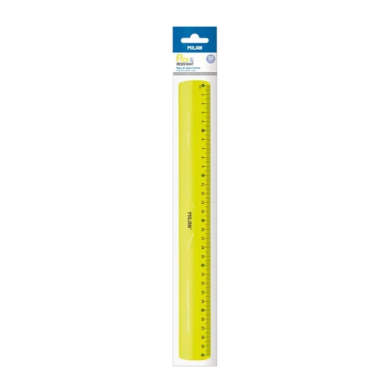 Milan Riglă Acid Flex & Resistant, 30 cm, galbenă