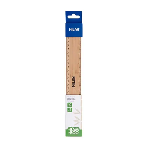 Rigla Milan Bamboo, bambus, 30 cm