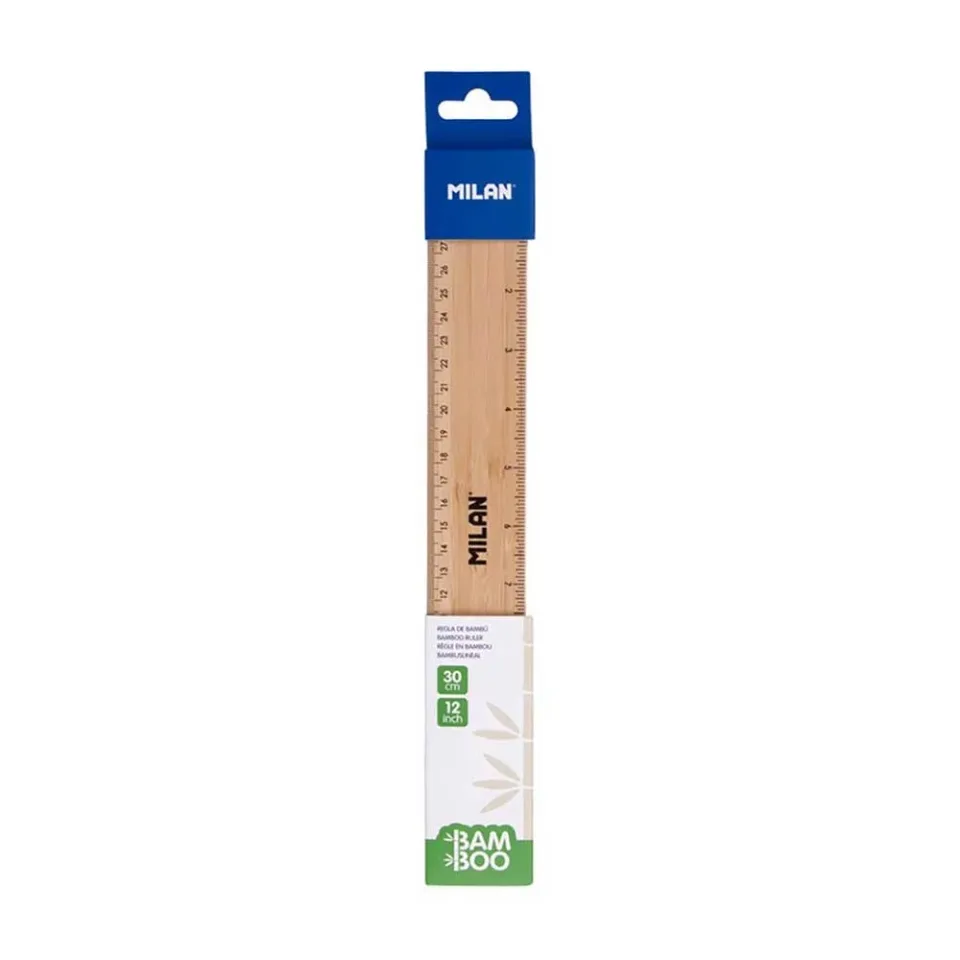 Rigla Milan Bamboo, bambus, 30 cm