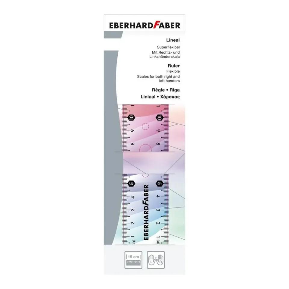Rigla Eberhard Faber Rainbow, 15 cm, flexibilă