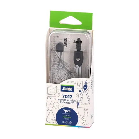 Junior Compas 7017, metal, cu instrumente de desen