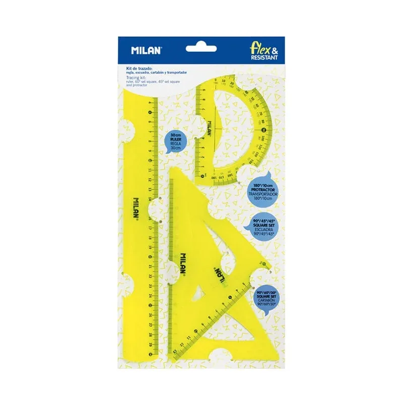 Set Geometric Milan Acid Flex & Resistant, 4 piese, galben