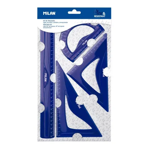 Milan Set de geometrie Acid Flex & Resistant, 4 buc., albastru