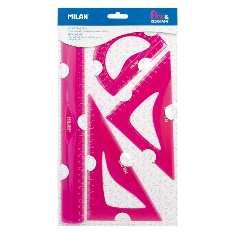 Set Geometrie Milan Acid Flex & Resistant, 4 piese, roz