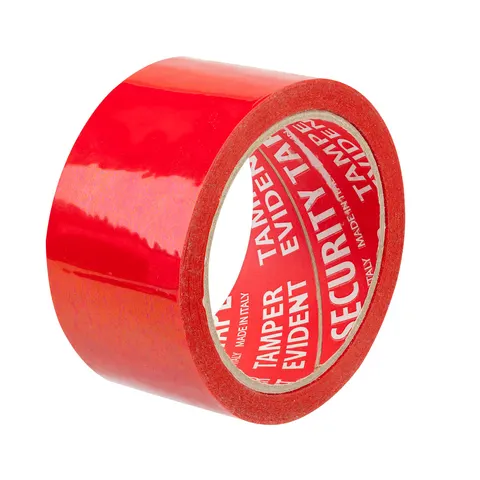 Banda adezivă Security Tape, autoadezivă, 50 mm x 50 m, roșu