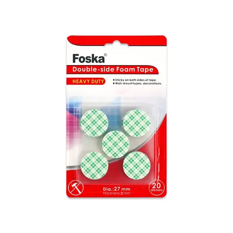 Foska Puncte de fixare dublu-adezive, 27 mm, 5 buc