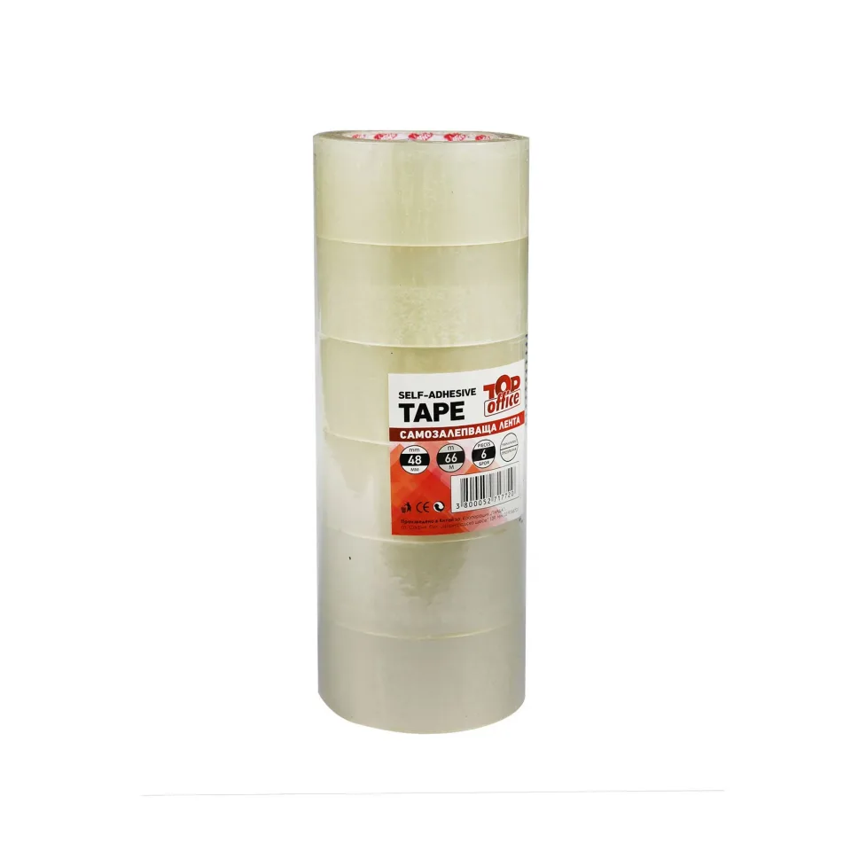 Top Office Bandă adezivă pentru ambalat, 48 mm x 66 m, transparentă, 6 buc.