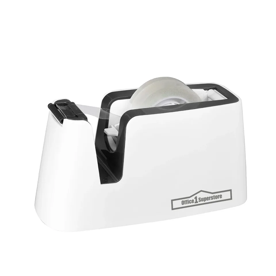 Dispenser bandă adezivă Office 1 Elegant, dimensiune maximă 19 mm x 33 m, alb-gri