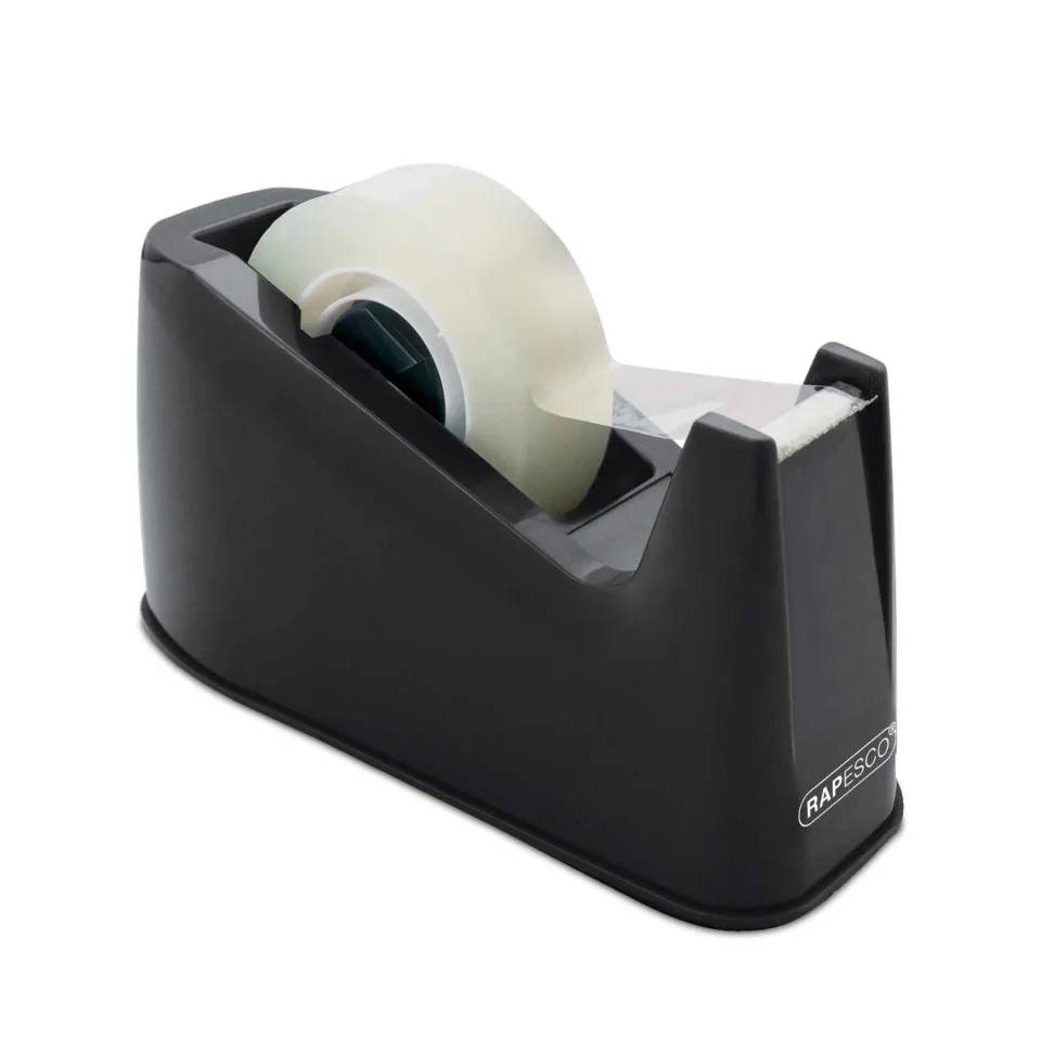 Rapesco Dispenser de bandă adezivă 300, pentru bandă cu miez de 25 mm, negru