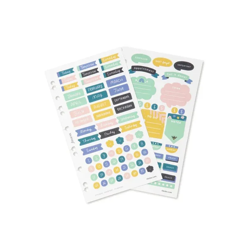 Autocolante de planificare Filofax, 6 coli, 294 piese