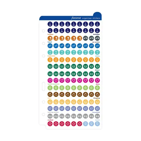 Autocolante Filofax pentru organizator, asortate