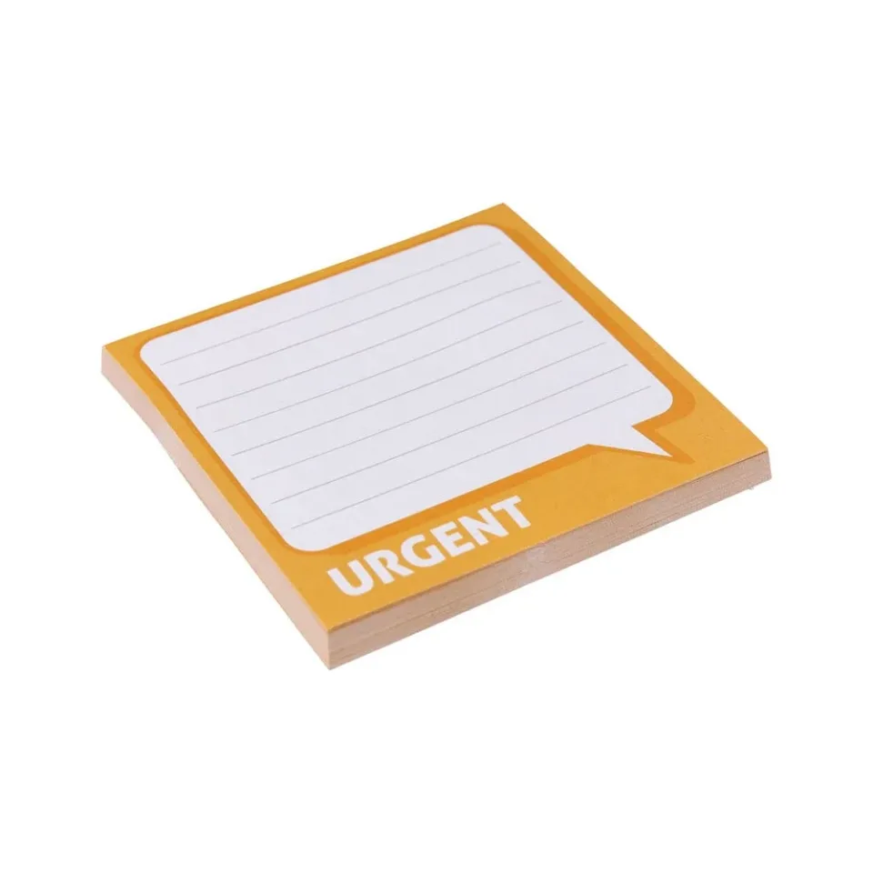 Biro Time Index Sticky Notes, „Urgent”, 76 x 76 mm, portocaliu, 50 foi
