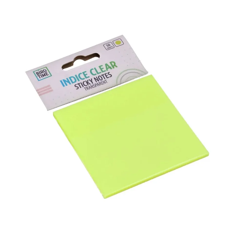 Biro Time Index Sticky Notes, 76 x 76 mm, verde, 50 foi