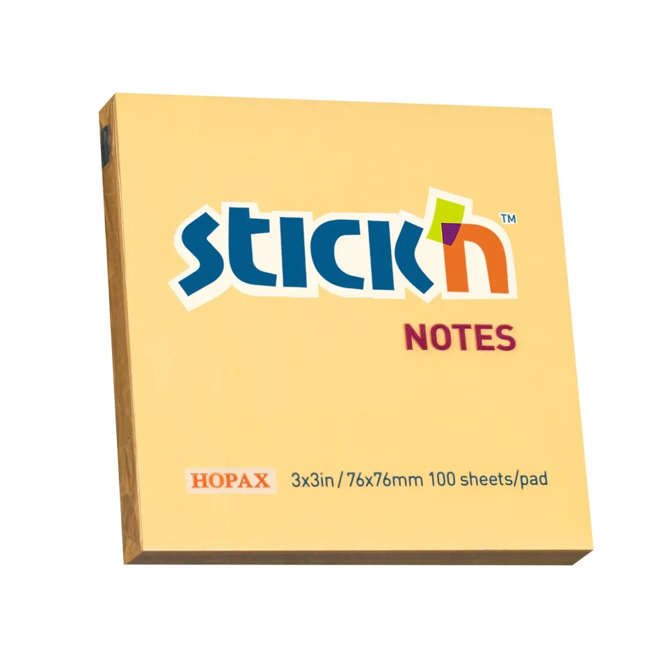 Stick'n Notițe autoadezive, 76 x 76 mm, pastel, portocaliu, 100 file