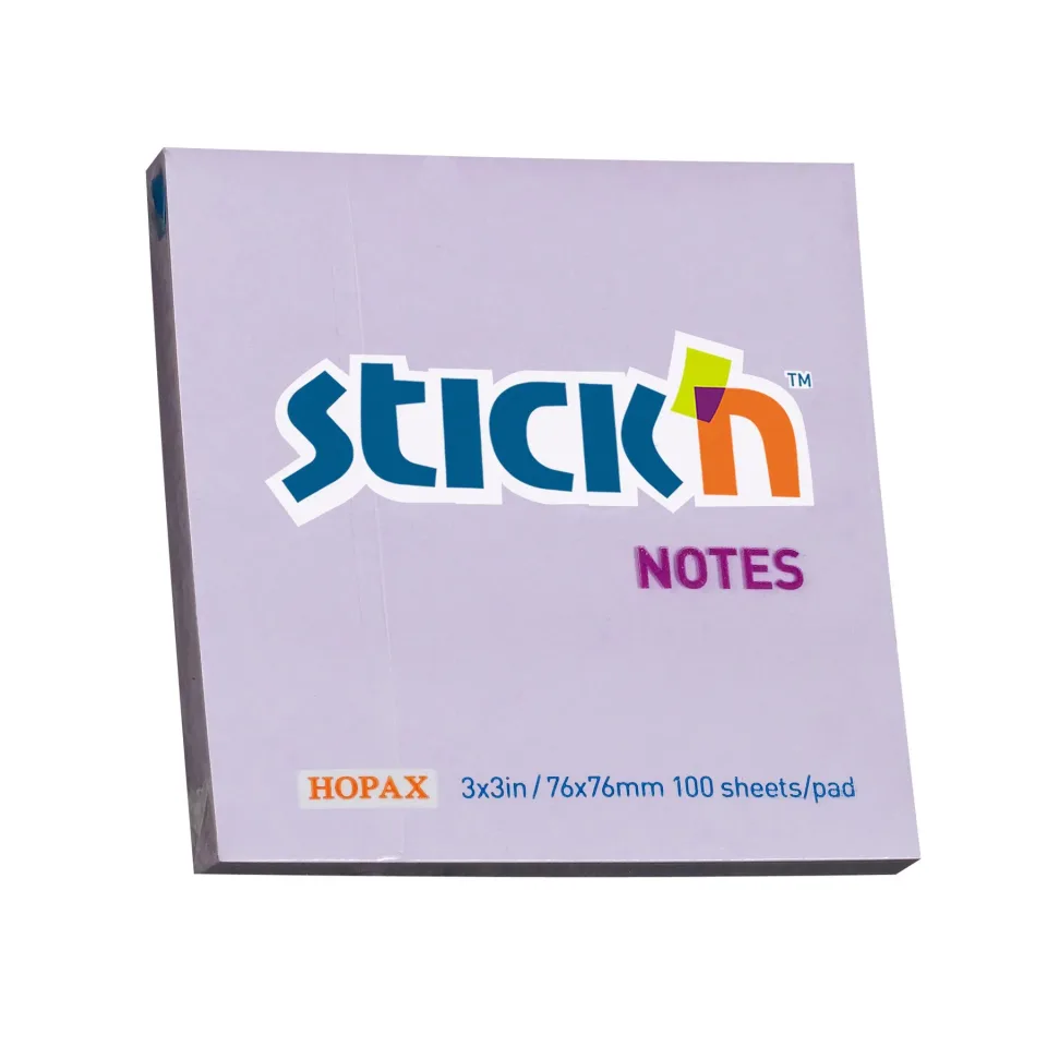 Stick'n Notițe autoadezive, 76 x 76 mm, violet pastel, 100 file