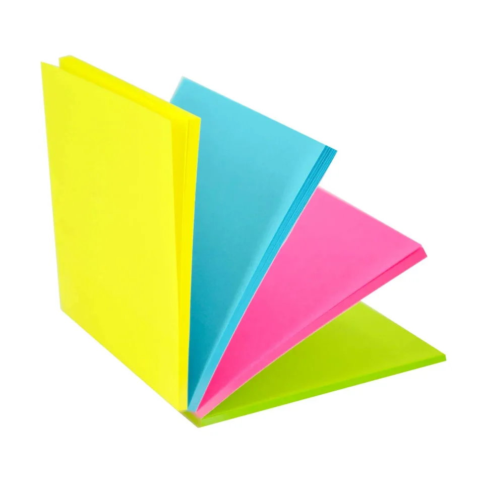 Stick'n Notițe autoadezive Magic, 76 x 76 mm, 4 culori, 100 file