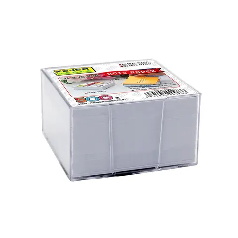 Cub de hârtie KEJEA, 75 x 75 mm, alb, 500 coli, cu suport din plastic