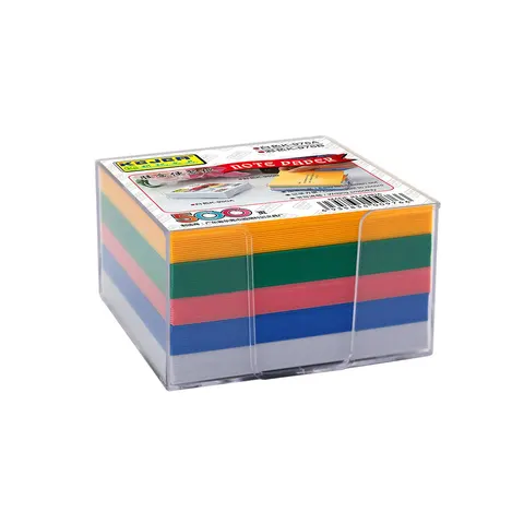 KEJEA Cub de hârtie, 75 x 75 mm, colorat, 500 foi, cu suport din plastic