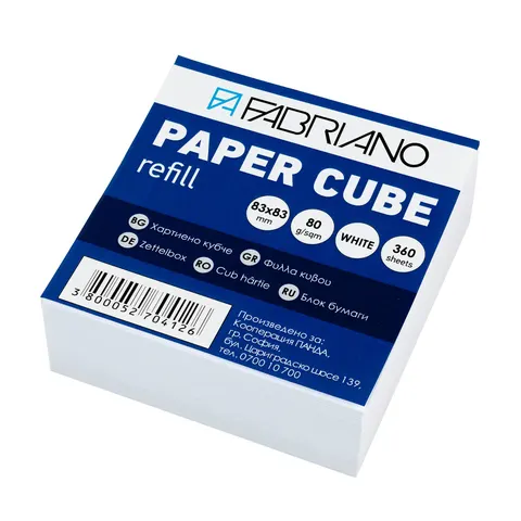 Fabriano Paper Cube, 83 x 83 mm, 80 g/m², offset, alb, 360 coli