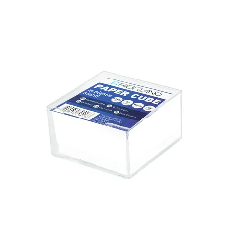 Cub de hârtie Fabriano, 83 x 83 mm, 80 g/m2, offset, alb, 360 foi, cu suport din plastic