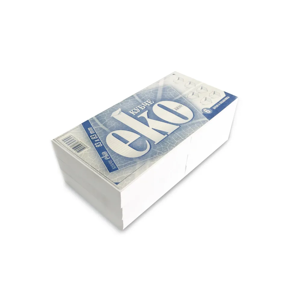 Paper Cube ECO, 83 x 83 mm, 55 g/m2, alb, 190 foi, 6 bucăți