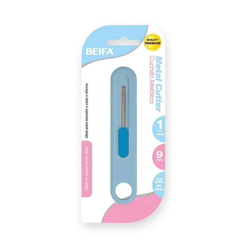Cuțit utilitar Beifa, 9 mm, în culori pastel, asortate