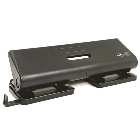 Perforator Rapesco 75-P, 4 găuri, 16 coli, negru