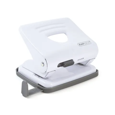 Perforator Rapesco 825, pentru 25 foi, alb